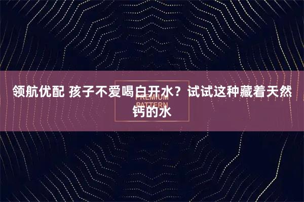 领航优配 孩子不爱喝白开水？试试这种藏着天然钙的水